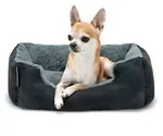 lionto Hundebett, weiches Kuschelbett mit herausnehmbarem Wendekissen &