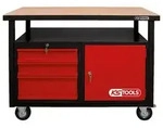 KS TOOLS Fahrbare Werkbank mit 3 Schubladen und 1 Tr