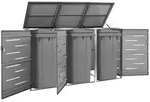 vidaXL M&uuml;lltonnenbox f&uuml;r 3 Tonnen 207x77,5x115 cm Edelstahl