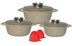 Kochgeschirr 6 teilig Topf Induktion Alu Guss &oslash; 20-28cm Topf Kochtopfset mit