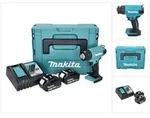 Makita DHG 180 RGJ Akku Hei&szlig;luftgebl&auml;se 18 V 550 &deg;C + 2x Akku 6,0 Ah +...