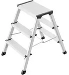 Hailo D60 8657-007 Aluminium Doppel-Stufentritt Arbeitsh&ouml;he (max.): 3.09 m Silber,