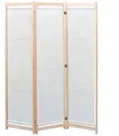 vidaXL 3-teiliger Raumteiler Creme 120 x 170 x 4 cm Stoff