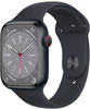 Apple Watch S8 (2022) Aluminium Cellular 45mm mitternacht (Sportarmband)