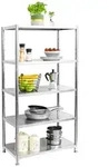 Edelstahl Regal bis 200kg - 5 Ebenen Schwerlastregal 74x41x140 Metallregal K&uuml;che