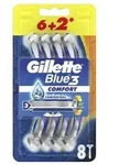 GILLETTE Blau 3 Komfort Einwegrasierer f&uuml;r M&auml;nner 8tlg.