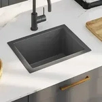 vidaXL Handgemachte Einbausp&uuml;le Schwarz Edelstahl