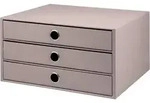 Schubladenbox Taupe 3 Sch&uuml;be A4