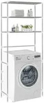vidaXL Waschmaschinenregal 3 Ablagen Silbern 69x28x169 cm