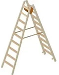 Layher Holzstehleiter 1020 2 x 9 Sprossen L&auml;nge 2,38 m