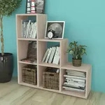 vidaXL Treppenregal B&uuml;cherregal 107 cm Eichefarben