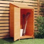 vidaXL Ger&auml;teschuppen Braun 55x52x112 cm Massivholz Tanne