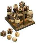 Tic Tac Toe, 3D, Bambus, Figurenspiel, f&uuml;r 2 Spieler, ab 8 Jahren