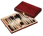 Backgammon Saloniki, mini, Brettspiel aus Holz, ab 6 Jahre