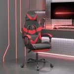 vidaXL Gaming-Stuhl mit Fu&szlig;st&uuml;tze Drehbar Schwarz & Rot Kunstleder
