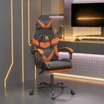 vidaXL Gaming-Stuhl mit Fu&szlig;st&uuml;tze Drehbar Schwarz & Orange Kunstleder