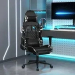 vidaXL Gamingstuhl mit Massage Fu&szlig;st&uuml;tze Schwarz Tarnfarben Kunstleder