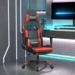 vidaXL Gaming-Stuhl mit Fu&szlig;st&uuml;tze Schwarz und Rot Kunstleder