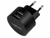 LogiLink 2-Port USB Wall Charger - Netzteil - 10.5 Watt - 2.1 A - 2