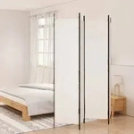 vidaXL 4-tlg. Paravent Wei&szlig; 200x220 cm Stoff