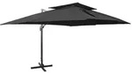 vidaXL Ampelschirm mit L&uuml;ftung 400x300 cm Schwarz
