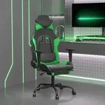 vidaXL Gaming-Stuhl mit Massage & Fu&szlig;st&uuml;tze Schwarz & Gr&uuml;n Kunstleder