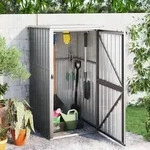 vidaXL Ger&auml;tehaus Grau 88x89x161 cm Verzinkter Stahl