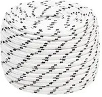 vidaXL Bootsseil Geflochten Wei&szlig; 12 mmx100 m Polyester