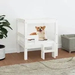vidaXL Hundebett Wei&szlig; 55,5x53,5x60 cm Massivholz Kiefer