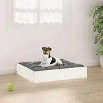 vidaXL Hundebett Wei&szlig; 51,5x44x9 cm Massivholz Kiefer