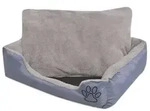 vidaXL Hundebett mit gepolstertem Kissen Gr&ouml;&szlig;e L Grau