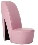 vidaXL Stuhl in St&ouml;ckelschuh-Form Rosa Kunstleder