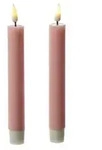 LED Stabkerzen Mia Deluxe Homeart Tafelkerzen Echtwachs 3D Flamme 15cm rosa 2Stk