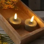 LED Teelichter Mia Deluxe Homeart flackernd inkl. Batterien D: 4,1cm sand 2St.
