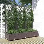 vidaXL Pflanzk&uuml;bel mit Rankgitter Braun 120x40x121,5 cm PP