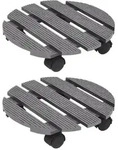 vidaXL Pflanzenroller 2 Stk. Grau &Oslash;30x7,5 cm WPC