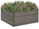vidaXL Pflanzk&uuml;bel Grau 80x80x40 cm Poly Rattan
