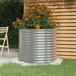 vidaXL Pflanzk&uuml;bel Pulverbeschichteter Stahl 80x80x68 cm Silber
