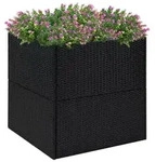 vidaXL Pflanzk&uuml;bel Schwarz 80x80x80 cm Poly Rattan