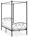 vidaXL Himmelbett-Gestell Schwarz Metall 90 x 200 cm