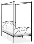 vidaXL Himmelbett-Gestell Schwarz Metall 100 x 200 cm