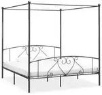vidaXL Himmelbett-Gestell Grau Metall 200 x 200 cm