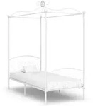 vidaXL Himmelbett-Gestell Wei&szlig; Metall 100 x 200 cm