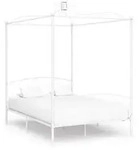 vidaXL Himmelbett-Gestell Wei&szlig; Metall 120 x 200 cm