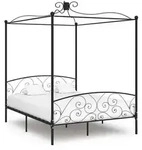 vidaXL Himmelbett-Gestell Schwarz Metall 180 x 200 cm