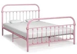 vidaXL Bettgestell Rosa Metall 140&times;200 cm