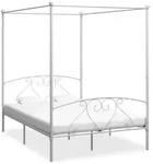 vidaXL Himmelbett-Gestell Wei&szlig; Metall 160 x 200 cm
