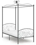 vidaXL Himmelbett-Gestell Grau Metall 90 x 200 cm