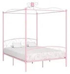 vidaXL Himmelbett Rosa Metall 180x200 cm