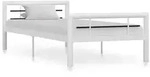 vidaXL Bettgestell Wei&szlig; und Schwarz Metall 100 &times; 200 cm